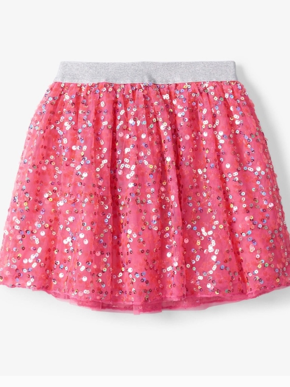 Hatley Pink Sequin Tutu style Skirt with Silver Waistband